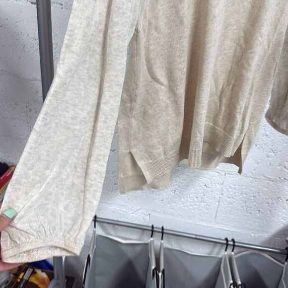 Cotton by Autumn Cashmere Beige LIKE NEW Lightweight Long Sleeve Top - Medium - Picture 3 of 4